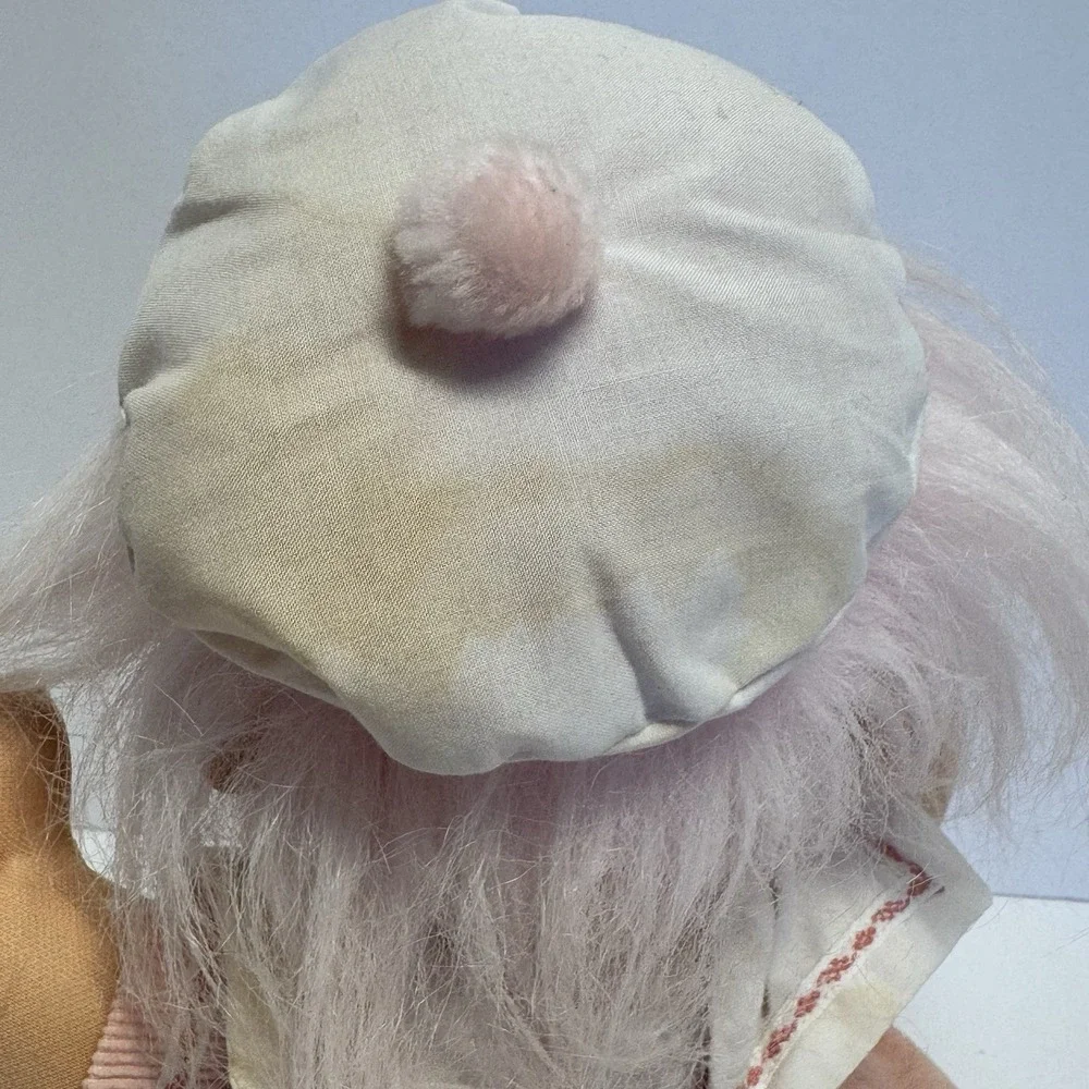 Vtg Russ Berrie Baby Girl Troll Pink Hair Blue Eyes Dress‎ Plush Doll Toy 12